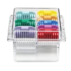 Andis Stainless Steel Adjustable Guide Comb Set, 8 Pcs -Pet Supply Store ad2465 08 8 piece universal attachment comb set in case cover on 4 1